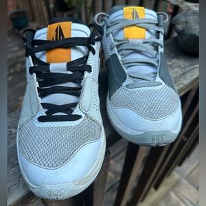 NIKE Ja Morant White and Gray Sneakers with Orange Accent Men’s Size 7.5